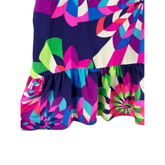 Julie Brown NYC Colorful Mod Silk Peplum Preppy Tank Size Small - Picture 3 of 6